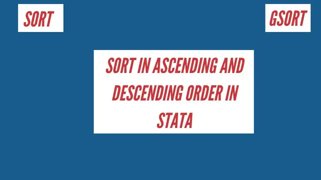 'Video thumbnail for How to Sort in Ascending and Descending Order in Stata'