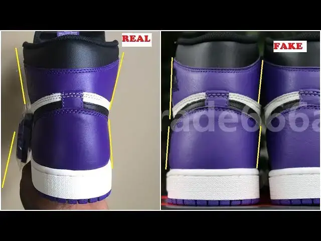 'Video thumbnail for Real VS Fake Air Jordan 1 Court Purple Comparison- Quick Ways To Identify It'