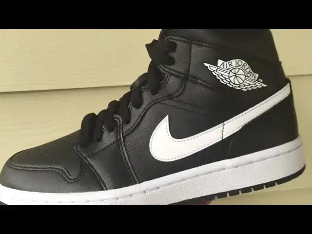 'Video thumbnail for Quick Look At The Air Jordan 1 Mid Black Classic White & Buy It Now'