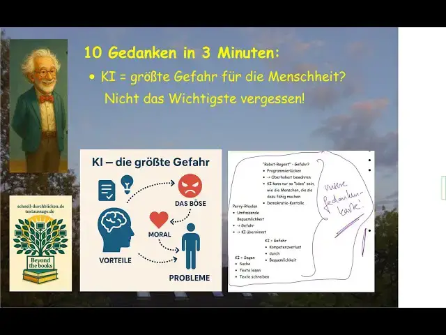 'Video thumbnail for KI = größte Gefahr für die Menschheit? Sie liegt ganz woanders - Dazu 10 Gedanken in 5 Minuten'