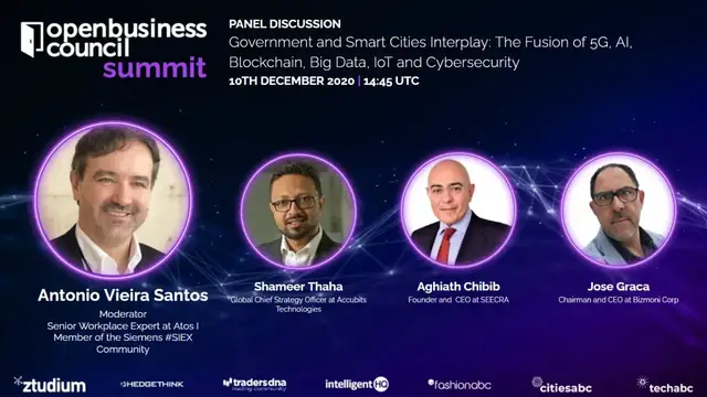 'Video thumbnail for Government and Smart Cities Interplay: The Fusion of 5G, AI, Blockchain, Big Data'