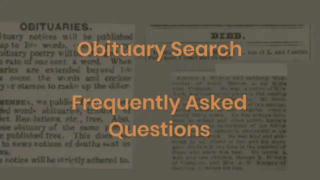 'Video thumbnail for Obituary Search Frequently Asked Questions'