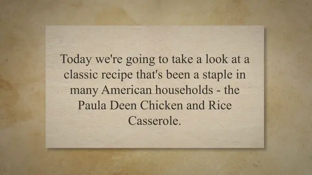 'Video thumbnail for Paula Deen Chicken and Rice Casserole Recipe'