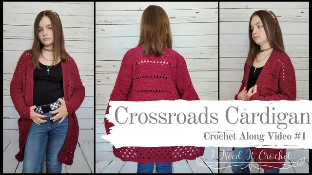 'Video thumbnail for Crochet Cardigan For Women | Crochet Cardigan Tutorial | Crochet Along | Crossroads Cardigan CAL #1'