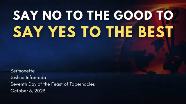 'Video thumbnail for Say No to the Good to Say Yes to the Best'