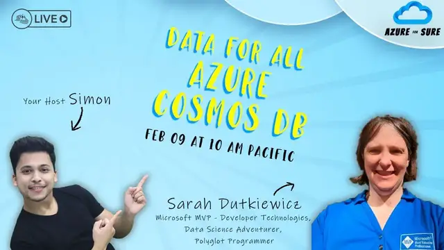 'Video thumbnail for Data for All - Azure Cosmos DB - Azure for Sure - S2 - Ep. 2'