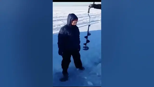 'Video thumbnail for Ice fishing Down in a hole 2 #fishingfails #fishing #fails'