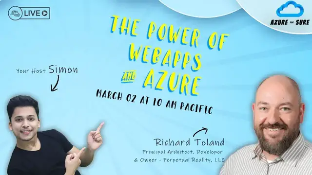 'Video thumbnail for The Power of WebApps and Azure - Azure for Sure - S2 - Ep. 5'