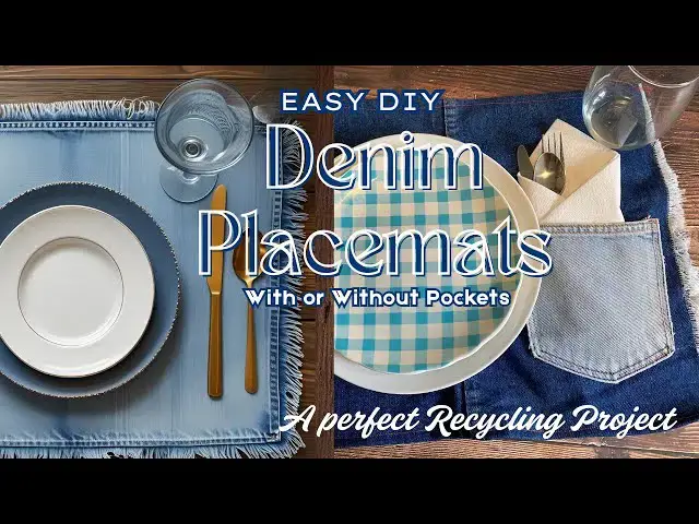 'Video thumbnail for Easy to make DIY Denim Placemats (with or without pocket)'
