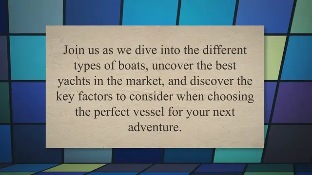 'Video thumbnail for Setting Sail: Unveiling the World of Boats and Yachts - Discovering Types, Best Yachts, and Choosing the Perfect Vessel'