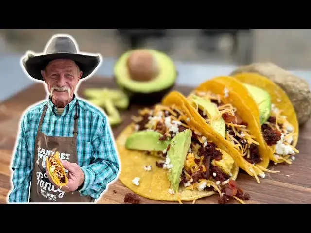 'Video thumbnail for Best Breakfast Tacos  Ever with Chorizo, Bacon and Cheese'