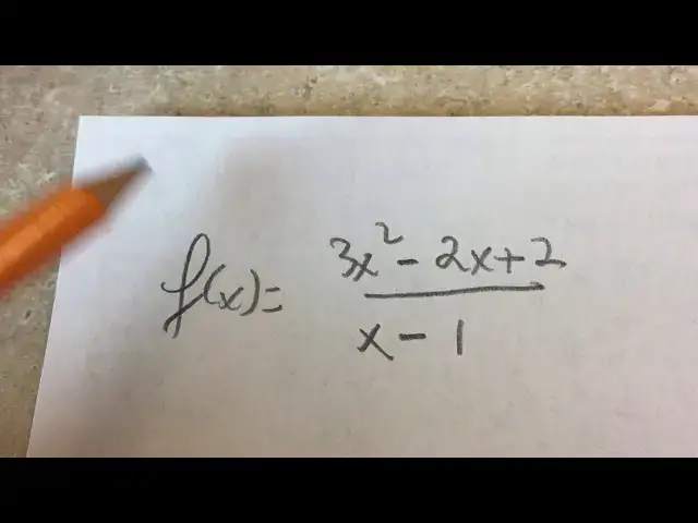'Video thumbnail for How To Find A Slant Asymptote Of A Rational Function & Graph It'