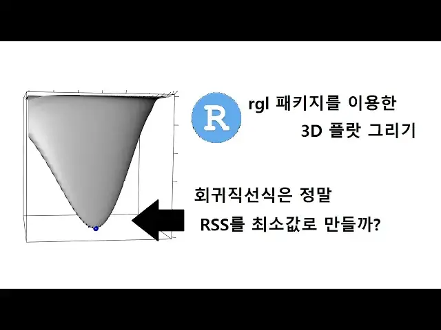 'Video thumbnail for rstat101 week6 (심화) rgl 패키지를 사용한 회귀직선 해 확인'
