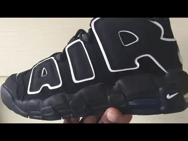 'Video thumbnail for Quick Look At The Kids Nike Air More Uptempo In Black & White & Buy It Now'