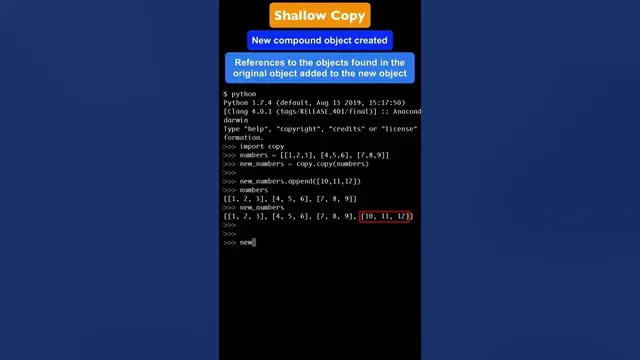 'Video thumbnail for Shallow Copy in Python - How Does it Work? #Shorts'
