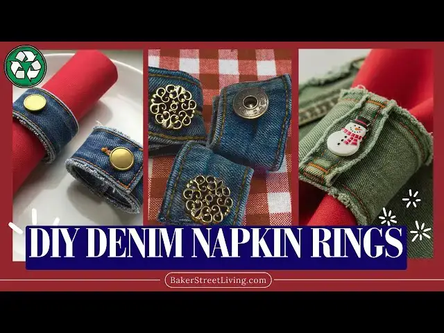 'Video thumbnail for Easy to Make Denim Napkin Rings (Recycled Jeans)'