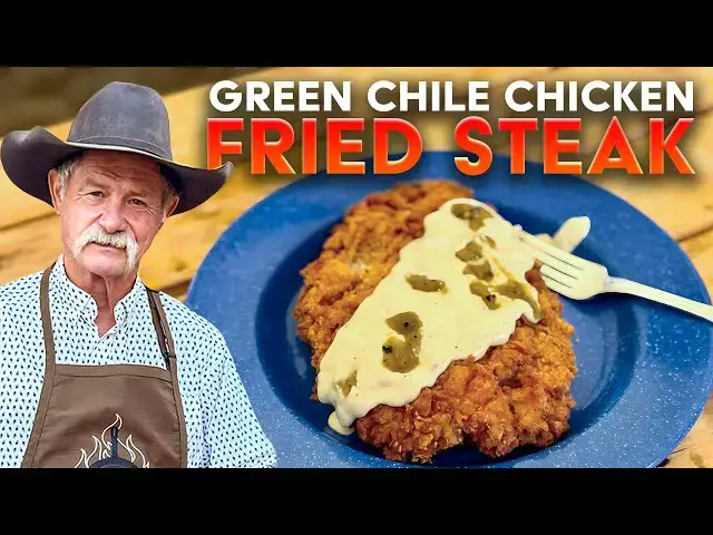 'Video thumbnail for Crispy Cowboy Chicken Fried Steak with Homemade Green Chili Gravy'