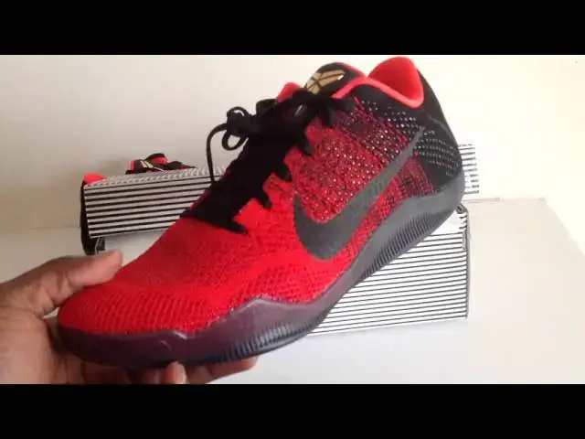 'Video thumbnail for Nike Kobe XI 11 Elite Low University Red Black Gold'