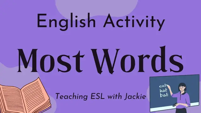 'Video thumbnail for A Simple ESL Vocabulary activity for anyone: Most Words |  English Activity  for all levels'
