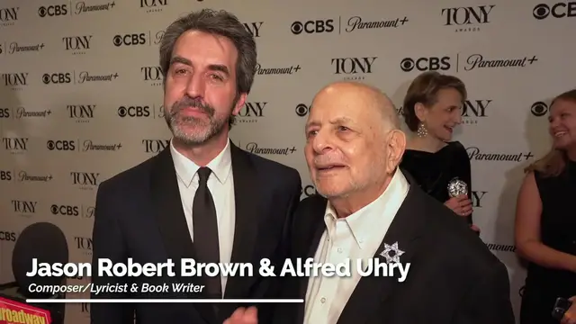 'Video thumbnail for Video: Jason Robert Brown and Alfred Uhry Celebrate Tony Win for 'Best Revival of a Musical''