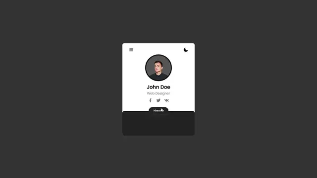 'Video thumbnail for Dark_Light User Profile Card using HTML,CSS & JS _ Toggle Dark Theme UI using JS.'