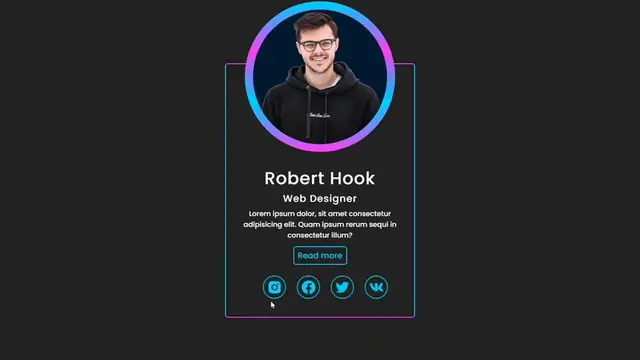 'Video thumbnail for Animated Profile Card Design using HTML & CSS'