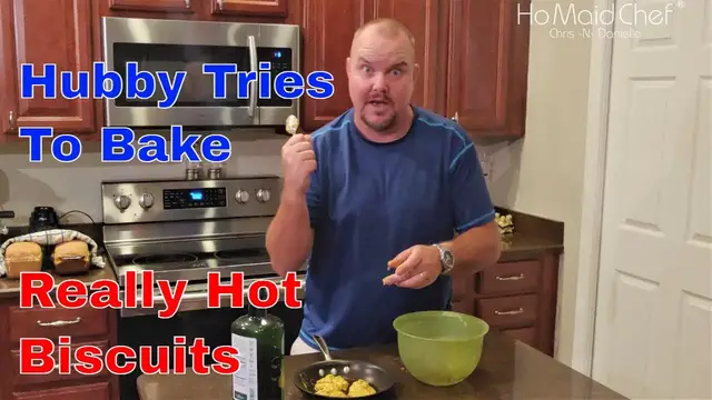 'Video thumbnail for Hubby Trying To Bake Habanero Jalapeno "Man" Biscuits - Fake Recipe - LOL'
