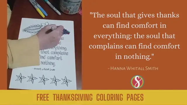 'Video thumbnail for Free Thanksgiving Coloring Page Hannah Whitall Smith Quote'