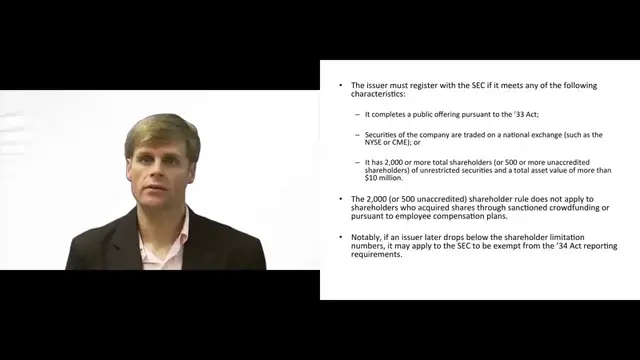 'Video thumbnail for Requirement to Register Securities Under 1934 Act'