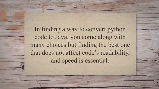 'Video thumbnail for How Can I Convert Python Code To Java? - Developer Resources'