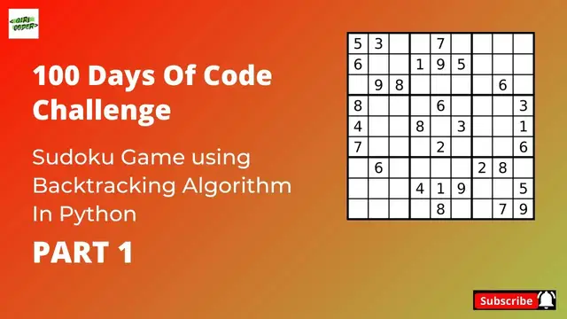 'Video thumbnail for Build a Sudoku Game Solver Using Python | 100 days of Code Challenge | Day 30'