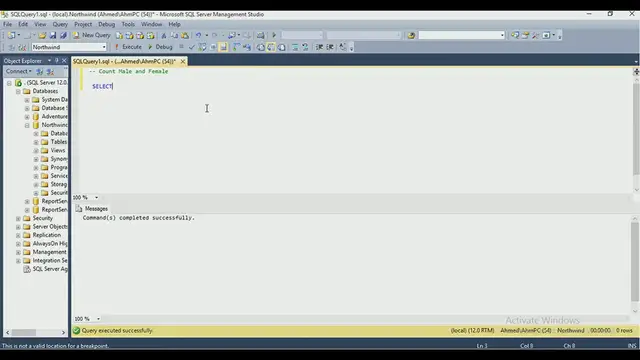 'Video thumbnail for Count Male and Female using SQL'