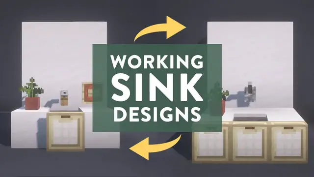 'Video thumbnail for How to Make a Working Sink in Minecraft (4 Simple Ways: No Command Blocks or Mods)'