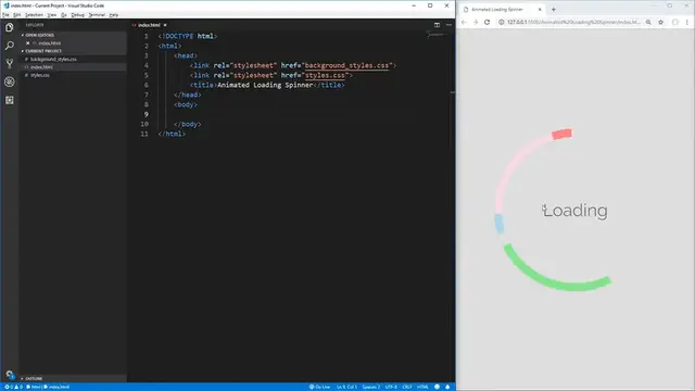 'Video thumbnail for Animated Loading Spinner Tutorial'