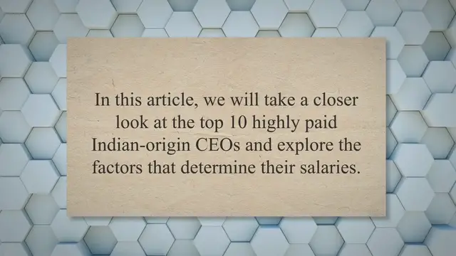 'Video thumbnail for Top 10 Highly Paid Indian-Origin CEOs in the Global Market'