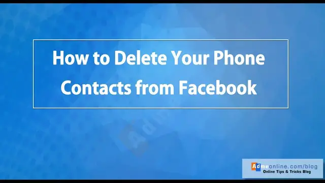 'Video thumbnail for How to remove your imported contacts from facebook'