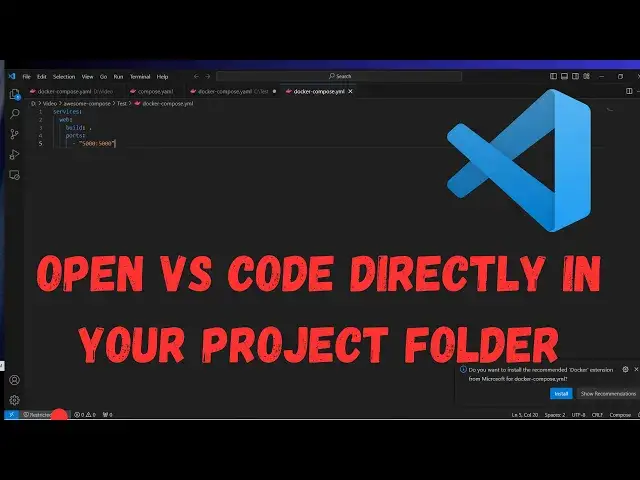 'Video thumbnail for How to Open VS Code Directly in Your Project Folder ?'
