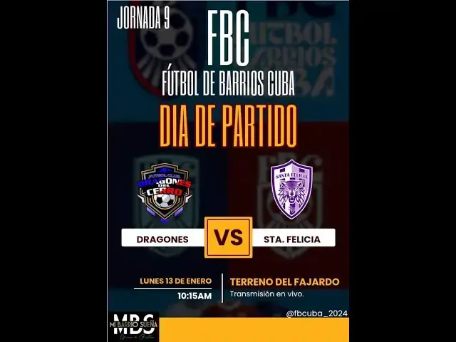 'Video thumbnail for Dragones del Cerro VS Santa Felicia (Partido 58) - #futboldebarrioscuba'