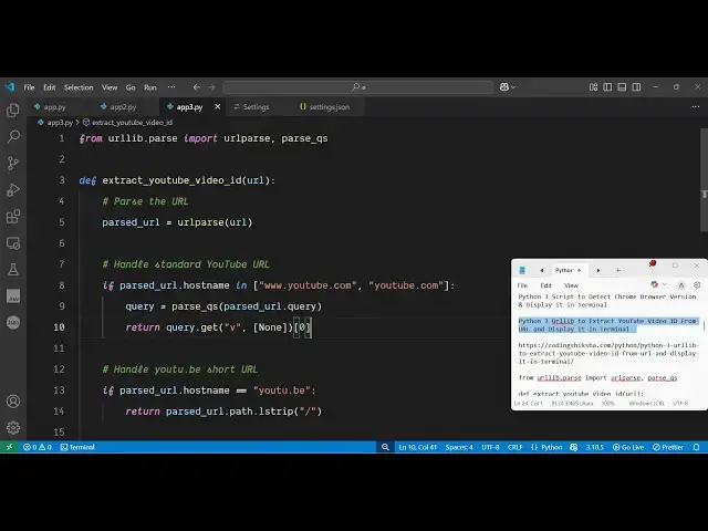 'Video thumbnail for Python 3 Urllib to Extract YouTube Video ID From URL and Display it in Terminal'