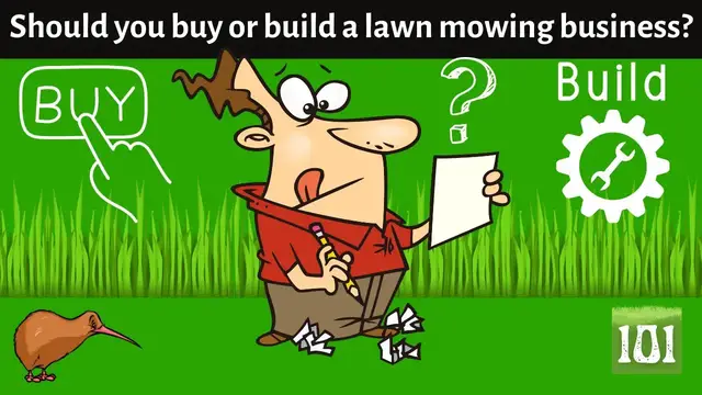 'Video thumbnail for Should you buy or build a lawn mowing business?'