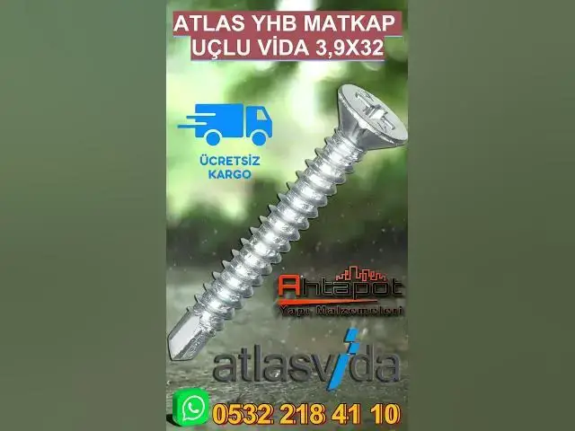 'Video thumbnail for Atlas Matkap Uçlu Vida 3,9×32  #vida #atlasvida #suntavidası #MatkapUçluVida'