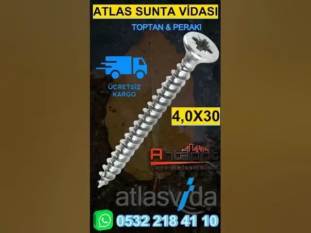 'Video thumbnail for Atlas Sunta Vidası 4.0X30 #SuntaVidası #Vida #AtlasVida'