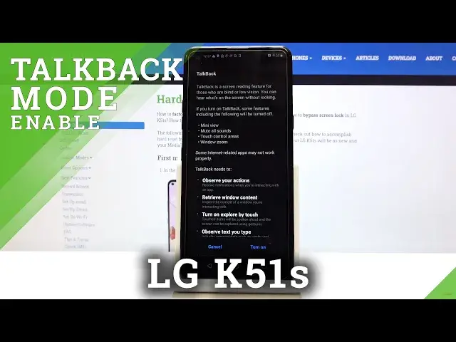'Video thumbnail for How to Use TalkBack in LG K51s – Activate TalkBack Feature'