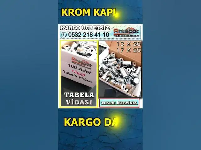 'Video thumbnail for Tabela Yükseltme Vidası | Krom Kaplı Tabela Vidaları #toptan & #perakende'