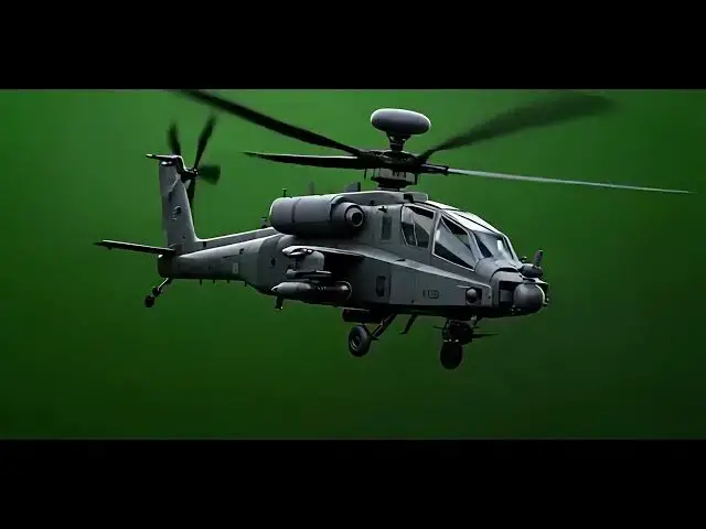 'Video thumbnail for Military UH 60 Black Hawk Helicopter Over Green Screen'