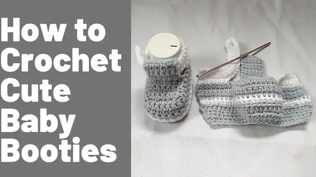 'Video thumbnail for How to Crochet Fast and Easy Baby Booties'