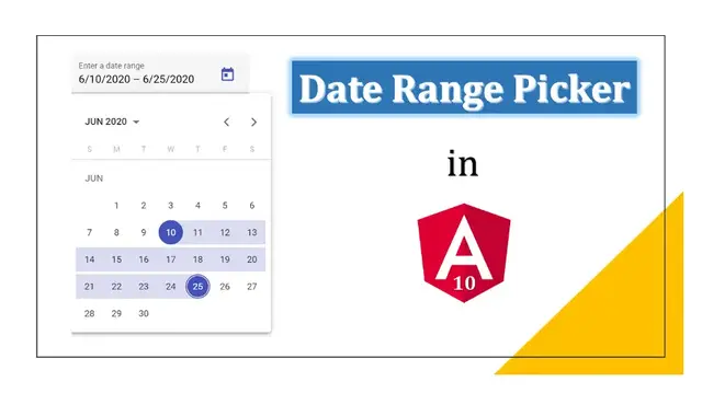 'Video thumbnail for Date Range Picker in Angular 10 (Material Design Example)'