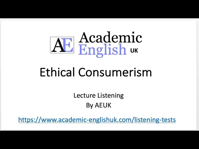 'Video thumbnail for Ethical Consumerism Lecture by AEUK'