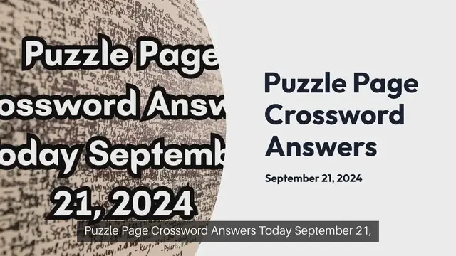 'Video thumbnail for Puzzle Page Crossword Answers Today September 21, 2024 Updated'