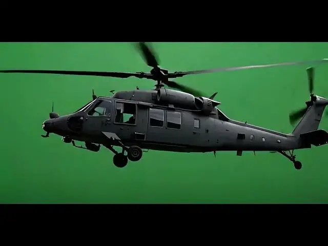'Video thumbnail for Black Hawk Military Helicopter UH 60 in Air Green Screen'